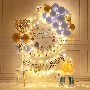 女孩生日快乐网红套餐装饰派对品女神气球场景房间道具布置背景墙