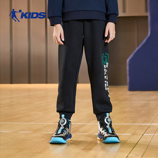 中国乔丹儿童男童下装宽松加绒保暖春秋新款大童运动裤T8341352B
