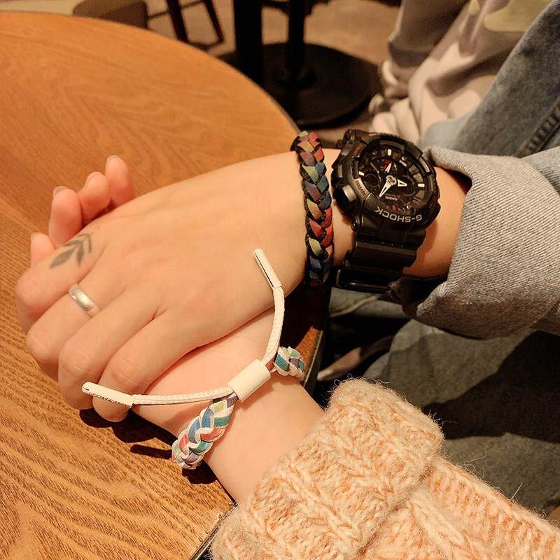 情侣网红小皮筋高颜值手链发圈两用皮圈给男友头绳男朋友带男士款