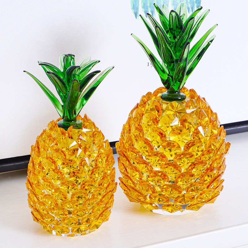 北欧简约水晶菠萝客厅餐厅卧室房间创意摆件酒柜桌面现代轻奢饰品