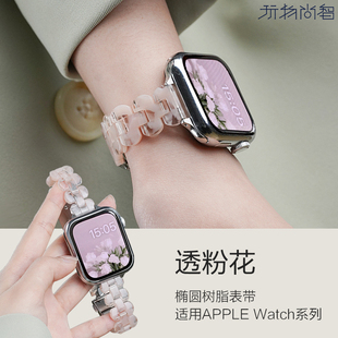 玩物尚智适用华为Watch FIT3新款手表椭圆树脂表带watchfi3智能手环夏季finew通用3代男女士款透气链替换腕带