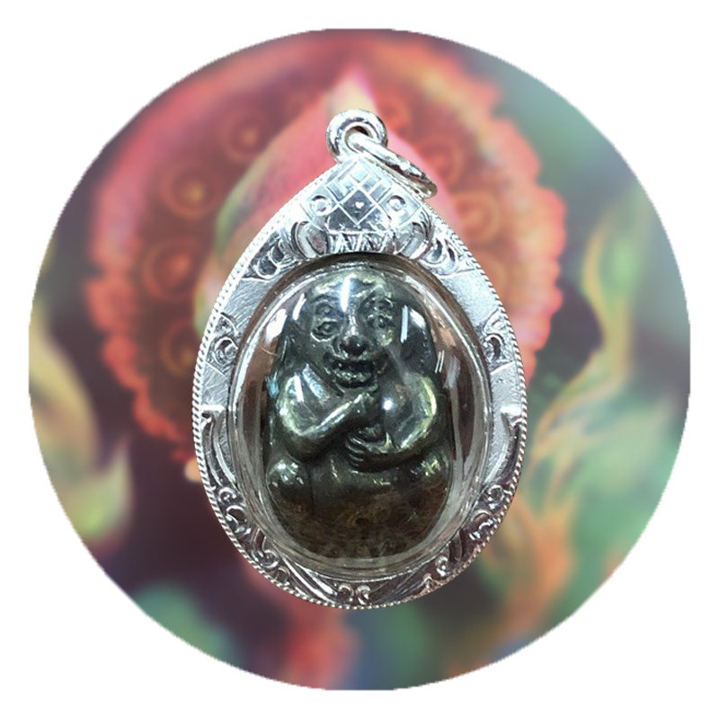 一折五泥坊_泰国佛牌2556古巴boonyang力泥五眼四耳带壳d卡包邮贝叶