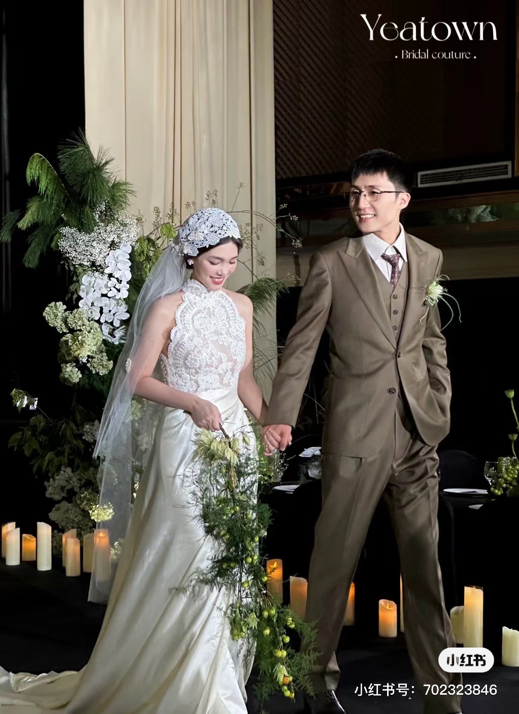 新娘复古帽式蕾丝精致手工头纱长款凹造型婚纱摄影道具