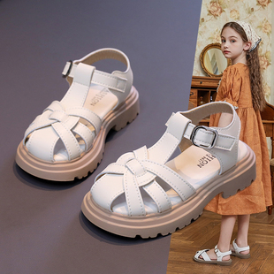 女童鞋子儿童公主鞋2024新款小宝宝夏季爆款软底舒适时尚包头凉鞋