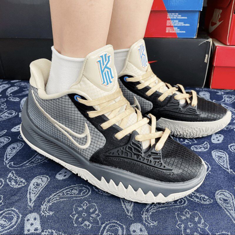 适配欧文4鞋带nikekyrie4low黑灰色腰果花扎染泼墨色夜光篮球鞋绳