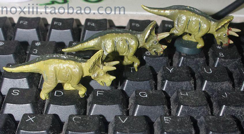 荒木一成作品 恐龙 三角龙 霸王龙 脊背龙 超小模型 沙盘摆件玩具