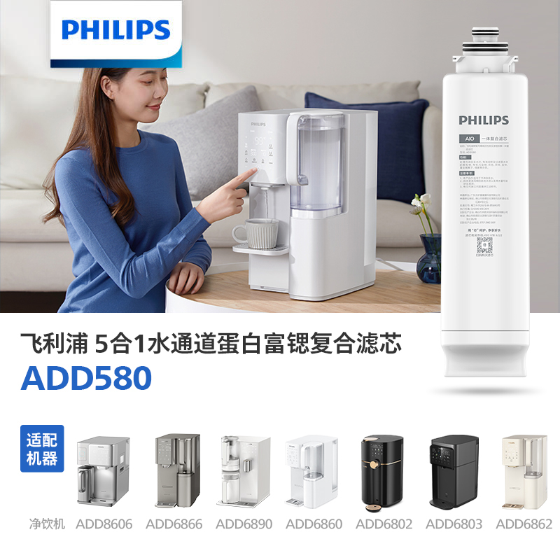 飞利浦净水器原装滤芯ADD580适用ADD6860/ADD6833/ADD6802/6866