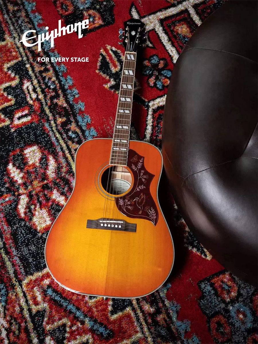 epiphone易普锋j200蜂鸟鸽子民谣电箱面单全单板男女初学者木吉他