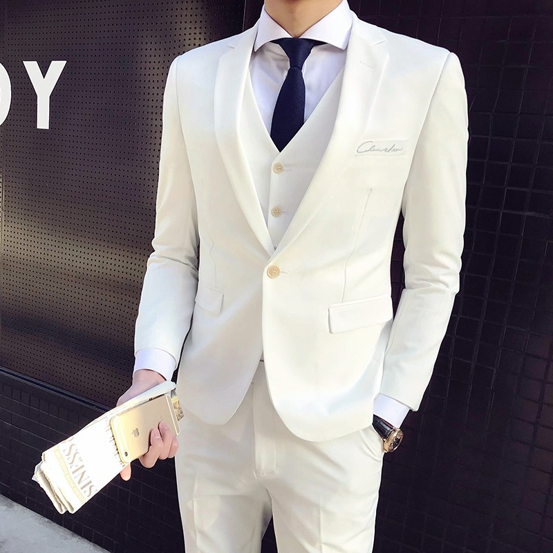 男士西装套装工作演出休闲帅气韩式韩版修身结婚西装男套装礼服潮