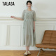 TALASA纯棉新中式连衣裙2024年夏新款刺绣设计复古显瘦优雅气质