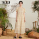 TALASA棉连衣裙2024年夏新款花边拼接设计感清新减龄优雅气质长裙