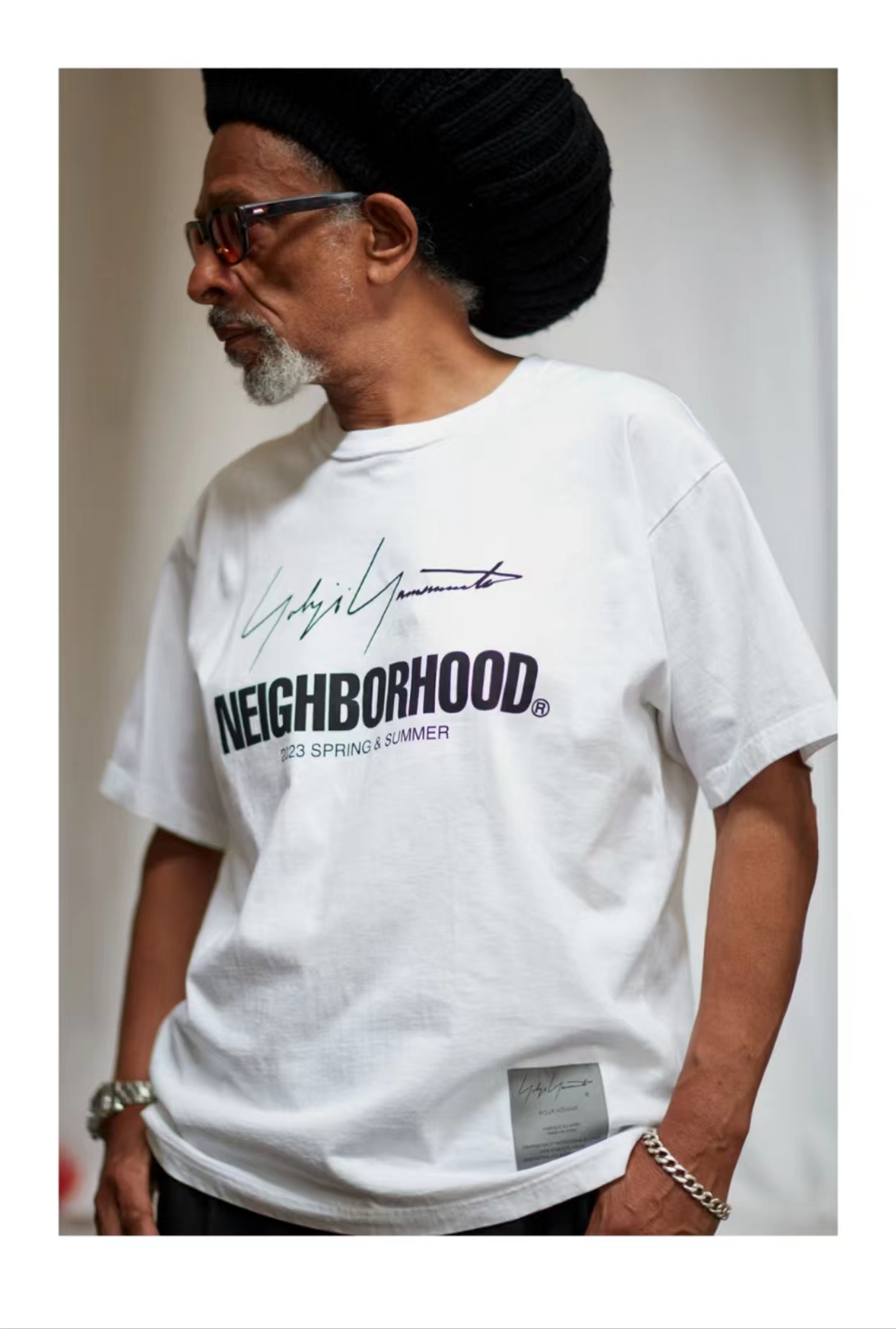 NEIGHBORHOOD YN.CREWNECK SS-1.CO 山本耀司 骷髅头字母标语短袖