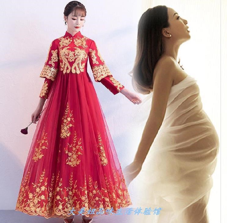 孕妇敬酒服新娘遮肚子小个子简约新娘子晚礼服裙女红色的婚纱大n在类目 女装/女士精品, 婚纱/旗袍/礼服, 礼服/晚装中 - 来自Buy2taobao.com提供专业的淘宝代购服务