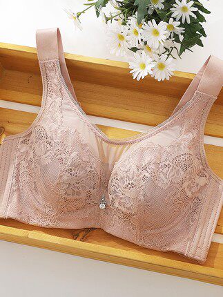 雅婷尚品有钢圈抹胸式全罩杯大胸显小文胸超薄内衣女无海绵上托收