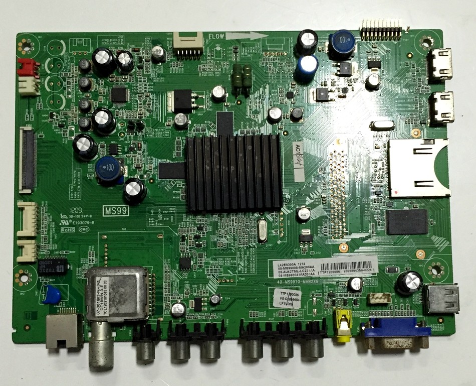 原装tcll42e5300a主板40ms99t0mab2xglvf420autme22v1显示屏