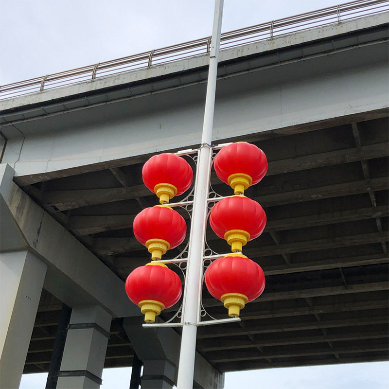 一折路灯杆灯笼_发光户外led大红灯笼灯饰 南瓜磨砂亚克力防水宫灯