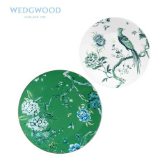 Wedgwood Chinoiserie中国风绿色27cm 白色23cm展盘套装 骨瓷果盘