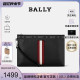 【官方授权】Bally/巴利男士手拿包钱包皮质手腕包商务简约白条纹