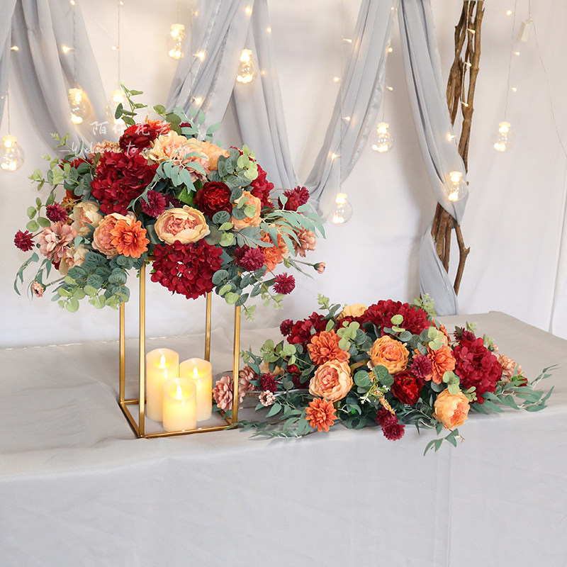 大全—仿真几何花艺路引桌花圆桌签到台装饰店铺陈列场景布置橱窗摆件