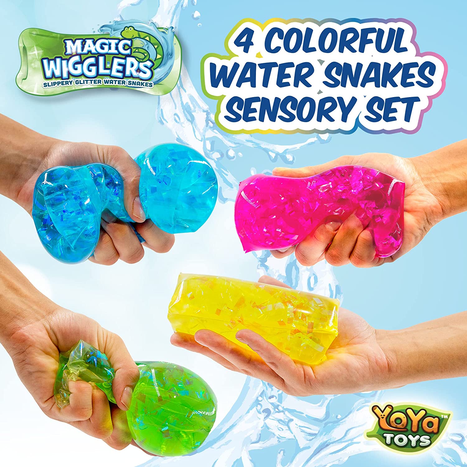 3pcs Magic Wigglers Water Snake Fidget Toys kids抓不住的水袋