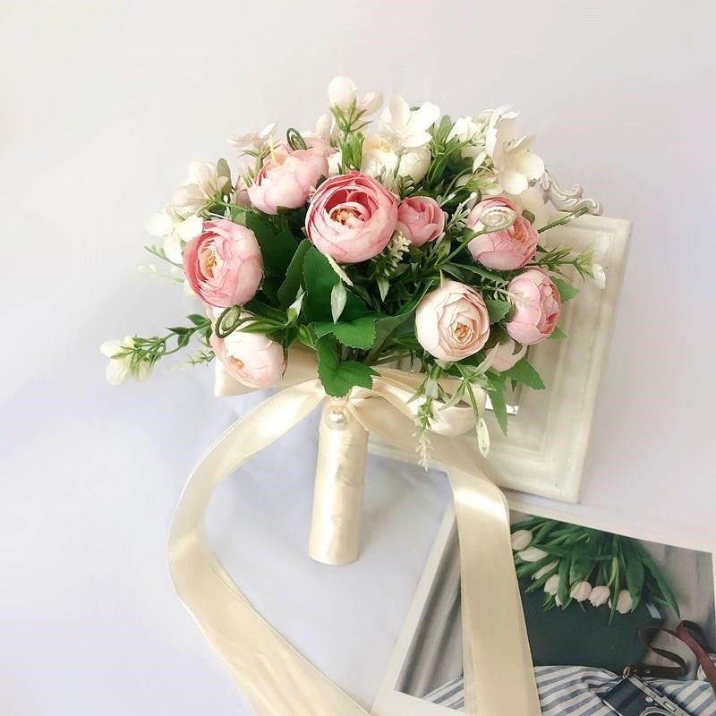 订婚手捧花新娘结婚婚礼仿真韩式手工混搭小清新花束婚纱拍照道具