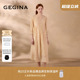 GEGINA吉吉娜2025春夏季新品镂空圆领连衣裙七分袖复古时髦裙子女
