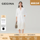【亚麻】GEGINA吉吉娜女装春夏新品V领印花连衣裙系带修身裙子
