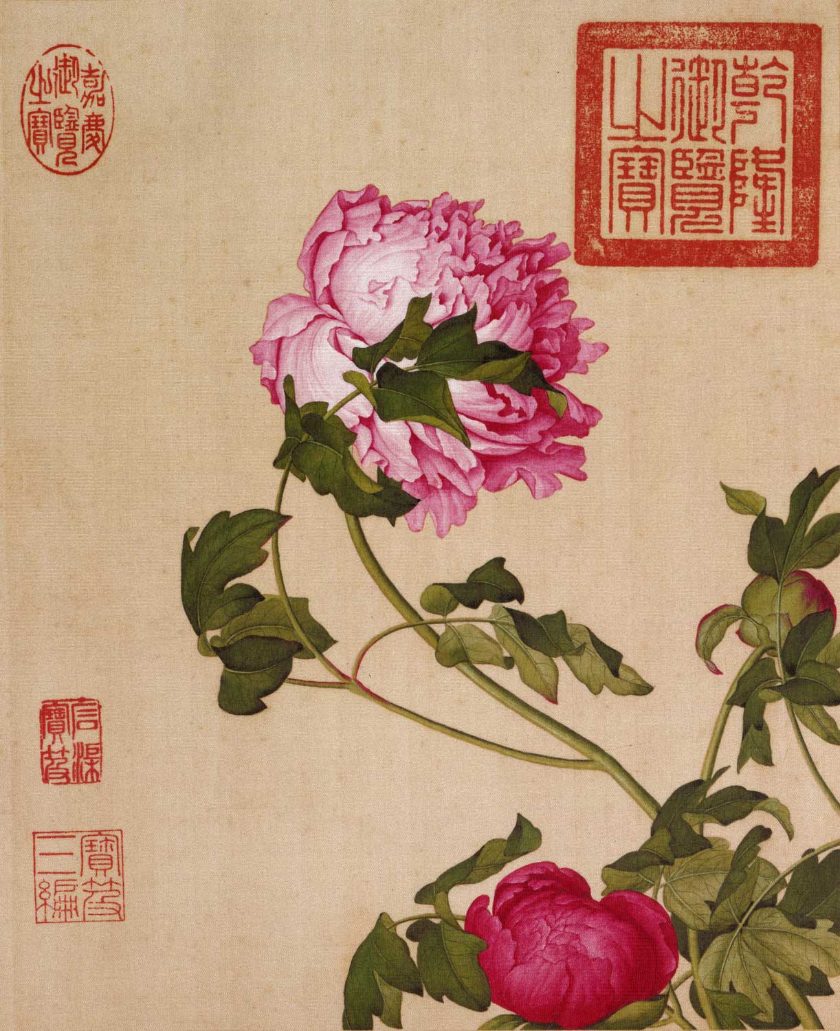 仿古古画名画复制品世宁花鸟画国画小品名人书画国画