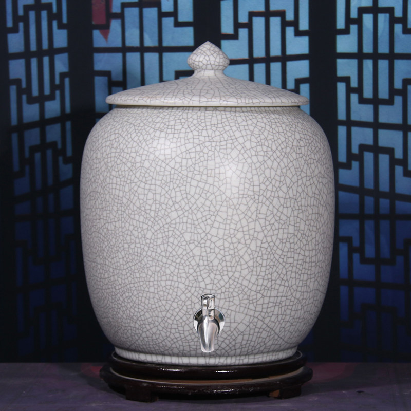 景德镇陶瓷器水缸酒坛功夫茶水桶家用厨房泡茶道储水缸带龙头家用