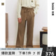 【小花人系列】bosie2023年冬季新款卫裤男情侣镂空皮标直筒长裤