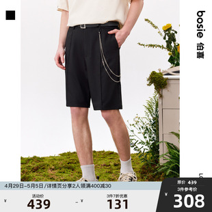 【商场同款】bosie2024年夏季新款休闲短裤男情侣垂感短西裤潮