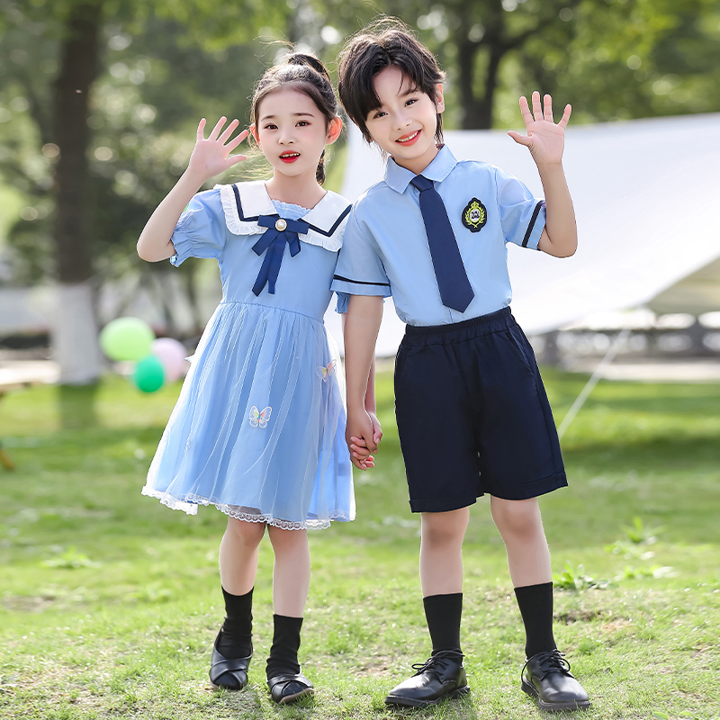 幼儿园园服夏装六一儿童合唱演出服小学生运动会班服毕业照表演服