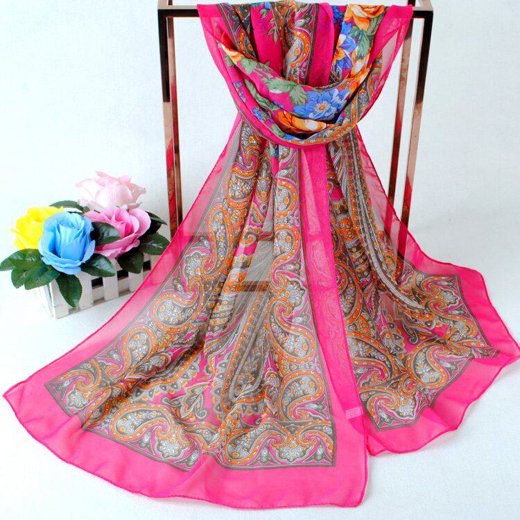 新款纱巾女时尚 雪纺 印花大额优惠券