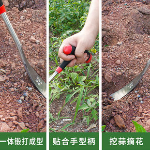 不锈钢起根器园艺种花工具挖野菜的小铲子连根挖蒜苗户外拔草神器