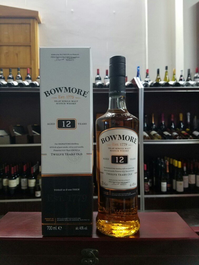 Bowmore波摩12年单一麦芽苏格兰艾雷岛威士忌酒进口洋酒40度700ml