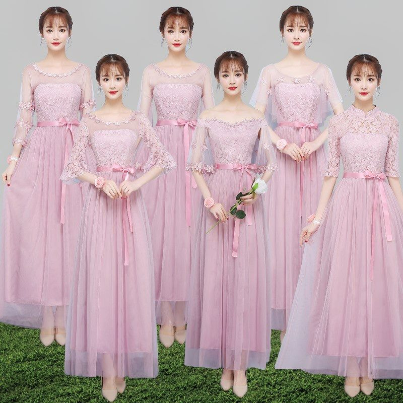 伴娘服2018新款韩版婚礼闺蜜装姐妹团粉色中长款修身小礼服裙女秋|msdalam kategori Butik wanita / wanita, perkahwinan/Cheongsam/pakaian, pakaian/malam - dari Buy2taobao.com untuk memberikan perkhidmatan ejen Taobao profesional membeli