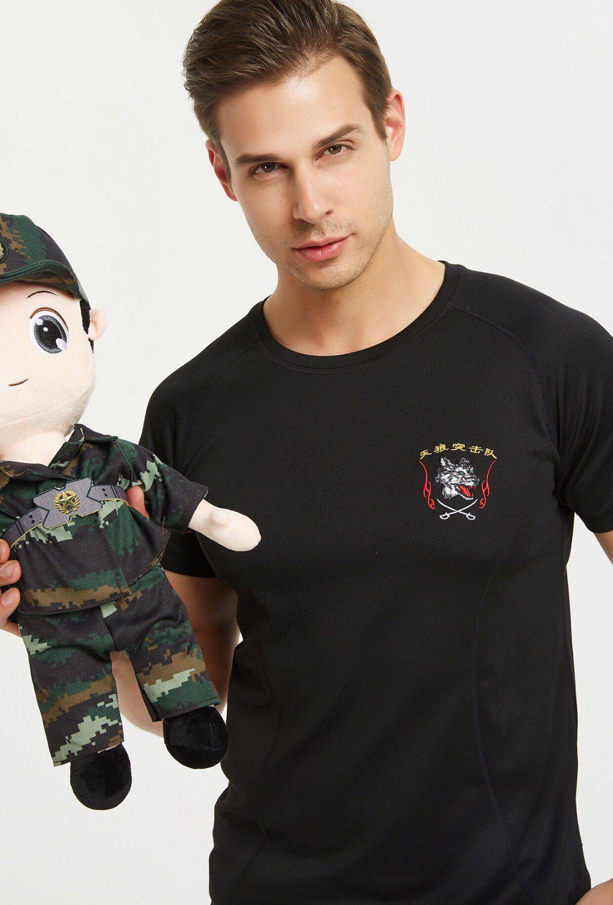 【正品】特种体能训练服3502特种兵猎人黑色半袖速干t恤天狼短袖