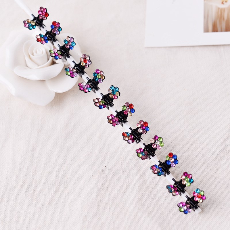 头花百搭公主女宝宝带钻水晶韩版儿童夹子头饰发夹小女生中号花朵_6折