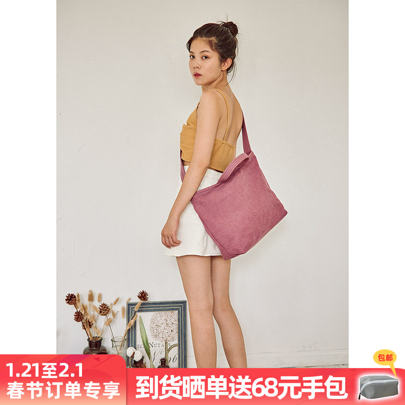 牛XX定制简约女士斜挎包单肩包日系街头背包帆布环保袋潮女托特包|ruв категории Сумки, Г - жа сумки - от Buy2taobao.com для оказания профессиональной услуги покупки агента Taobao