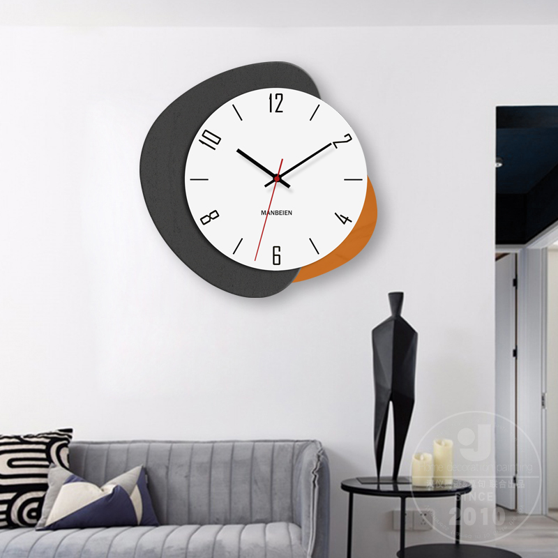 北欧简约现代时钟静音个性创意抽象轻奢挂钟客厅家用时尚大气钟表