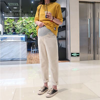 孕妇裤子牛仔裤春秋款外穿时尚白色休闲打底裤秋冬加绒孕妇装春装