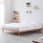 Tatami solid wood bed Nordic modern minimalist Japanese log master bed 1.8M double bed without bedside bed customization