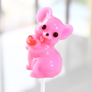 粉色老鼠高颜值手工棒棒糖卡通动物形状糖果送儿童幼儿园宝贝礼物