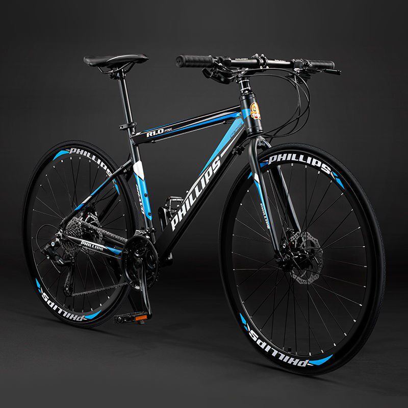 菲利普公路车自行车超轻铝合金弯把公路赛车变速成人轻便学生单车