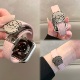 适用苹果手表iwatch10表带细款荔枝纹皮可爱小狗磁吸扣applewatch