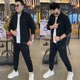 2025春季潮流时尚休闲运动套装男士高档弹力百搭外套休闲裤两件套