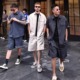 2025夏季复古蜡染水洗翻领短袖套装男日系衬衫短裤潮牌薄款两件套