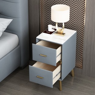 极简床头柜迷你小型简约现代轻创意质免安装卧室窄30cm岩板床边柜