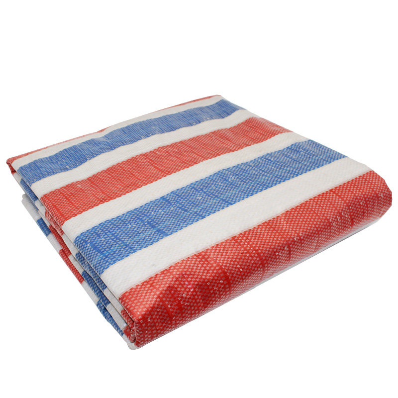 加厚彩条布防雨布防水布防晒篷布遮阳塑料布装修防尘三色布防雨布