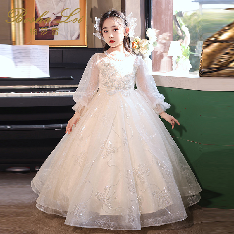 女童公主裙轻奢小众钢琴演奏礼服高端生日春夏儿童小主持人演出服